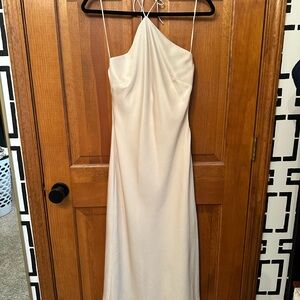 Elegant Cream Halter Dress
